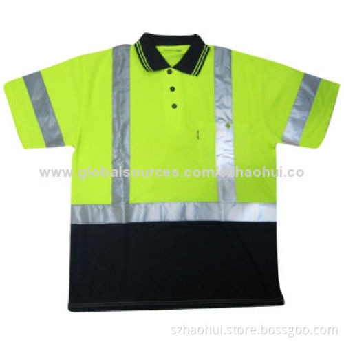 Men's Polo Shirt with Reflective Band, XS-5XL Sizes